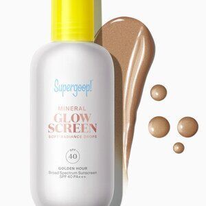 NEW IN BOX Supergoop Mineral Glowscreen Soft-Radiance Drops SPF 40 in Golden Hou